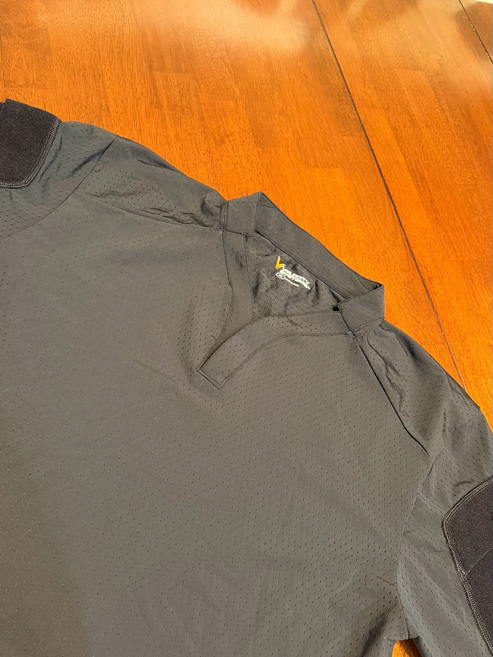 Velocity Systems Boss Rugby Short Sleeve Combat Shirt Men XL Black Mesh USA Made